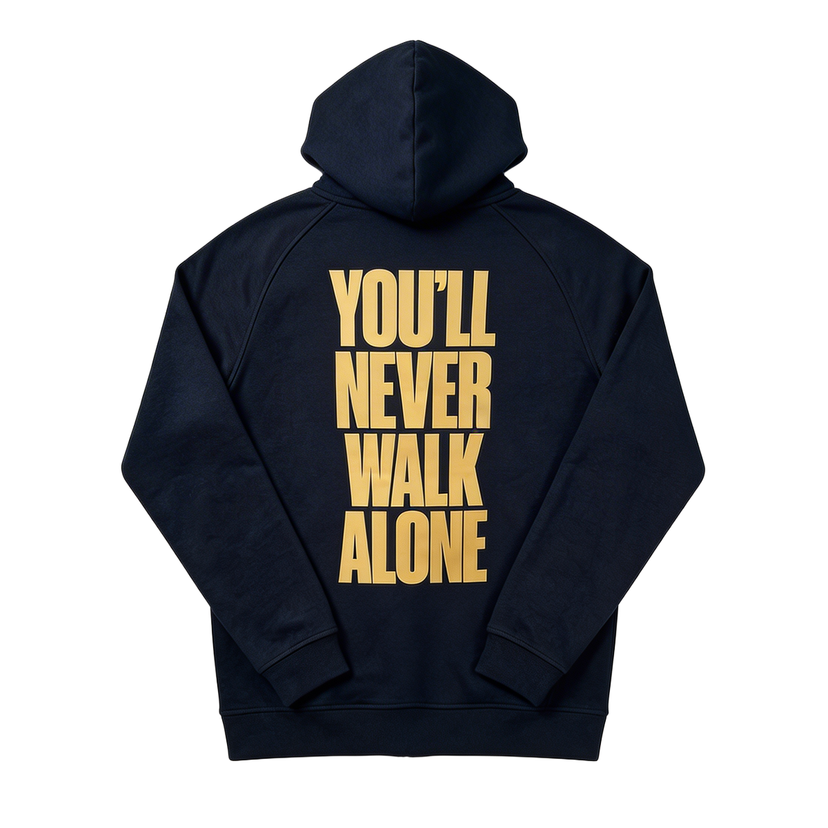 Felpa zip nera con cappuccio “You’ll never walk alone”